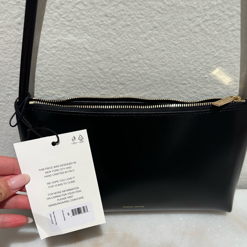 Mansur Gavriel Gaia Shoulder Bag in Black/Red - Picture 9 of 11